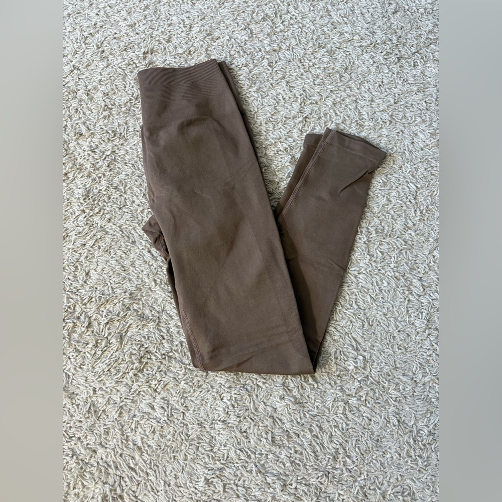 Women’s Coffee Brown Seamless Scrunch Leggings
